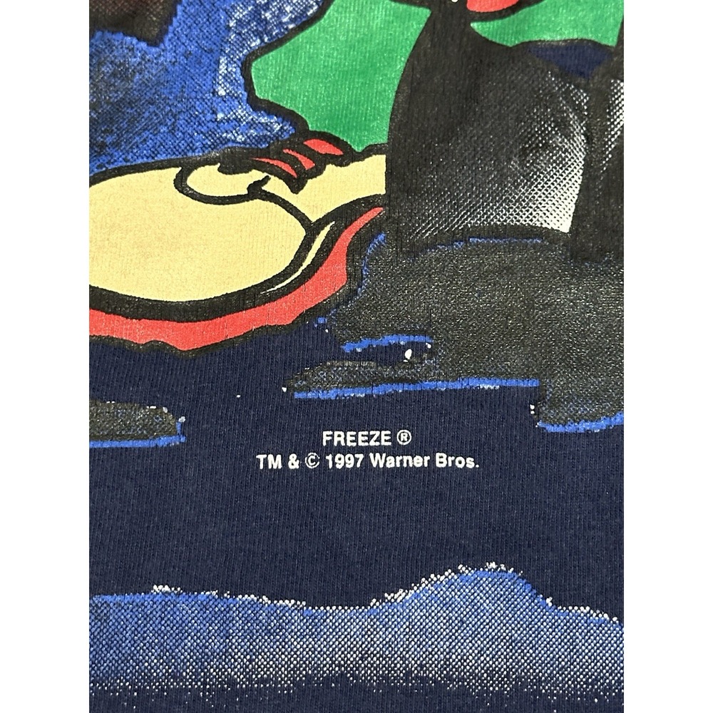 Vintage 1997 Freeze Taz Lumberjack T shirt Looney Tunes Size XL Blue‎ - Picture 3 of 5